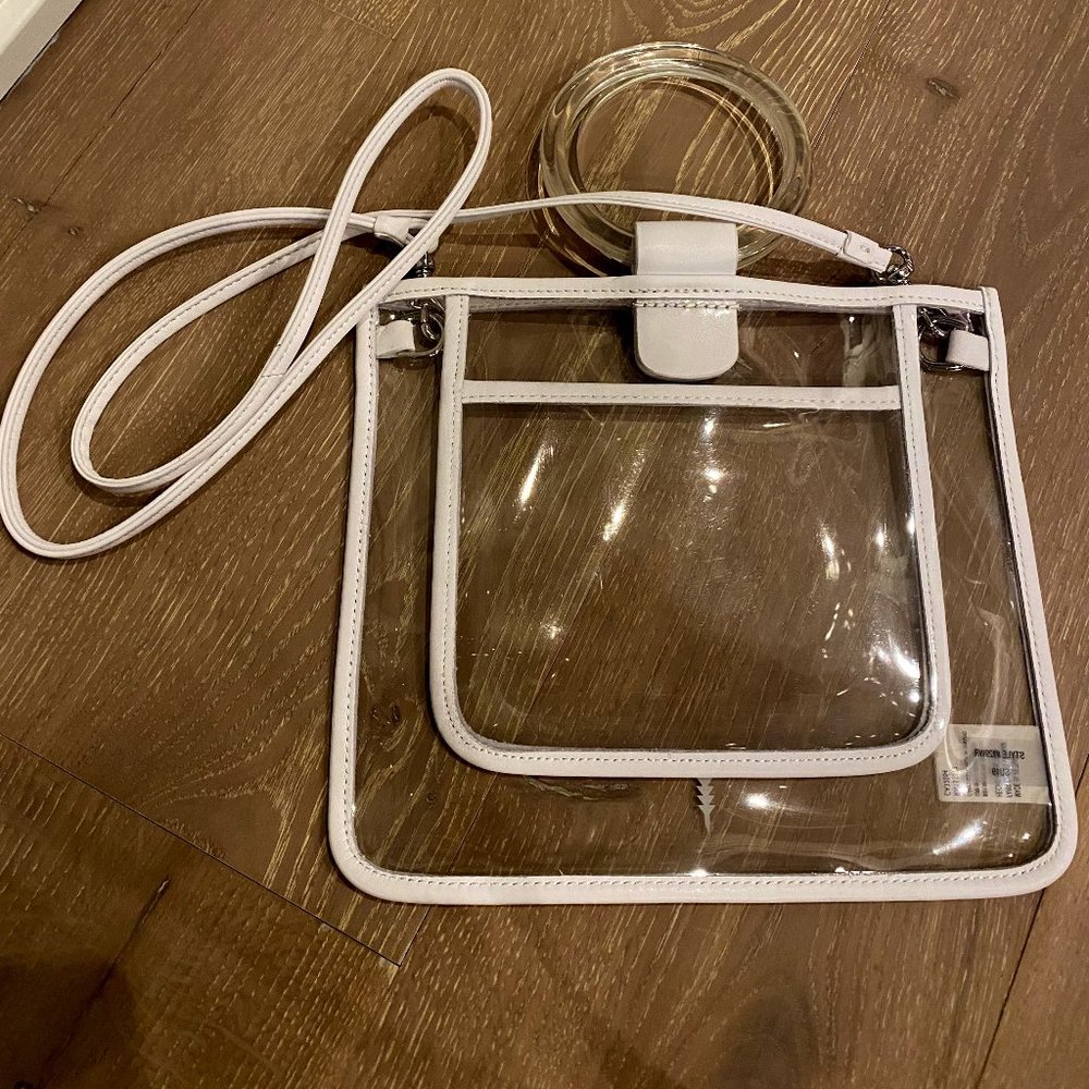 NWOT Thacker Le Pouch Crossbody Clear bag (White leather)